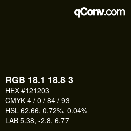 Color code: RGB 18.1 18.8 3 | qconv.com