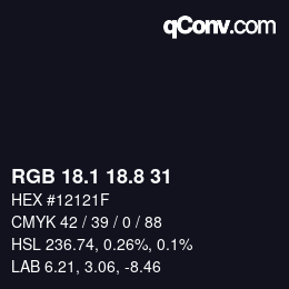 Color code: RGB 18.1 18.8 31 | qconv.com