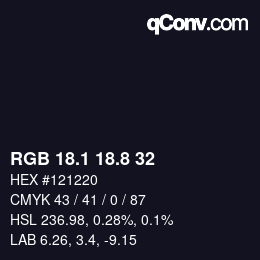 Color code: RGB 18.1 18.8 32 | qconv.com