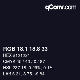 Color code: RGB 18.1 18.8 33 | qconv.com
