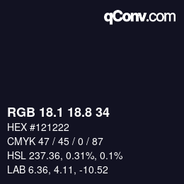 Color code: RGB 18.1 18.8 34 | qconv.com