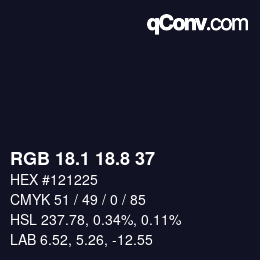 Color code: RGB 18.1 18.8 37 | qconv.com