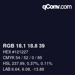 Color code: RGB 18.1 18.8 39 | qconv.com