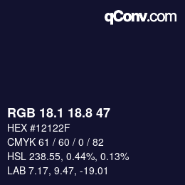 Color code: RGB 18.1 18.8 47 | qconv.com