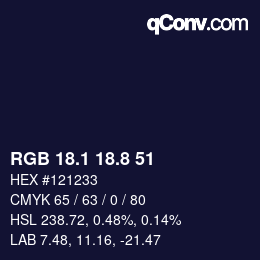 Color code: RGB 18.1 18.8 51 | qconv.com