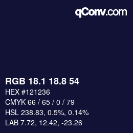 Color code: RGB 18.1 18.8 54 | qconv.com