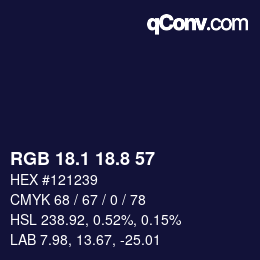 カラーコード: RGB 18.1 18.8 57 | qconv.com