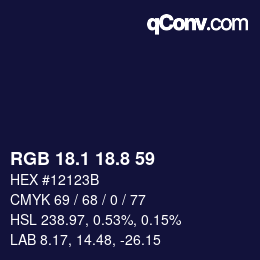 Color code: RGB 18.1 18.8 59 | qconv.com