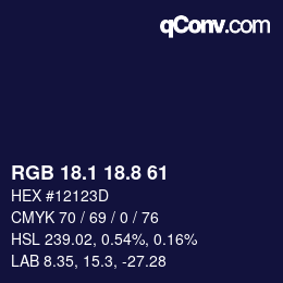 Color code: RGB 18.1 18.8 61 | qconv.com