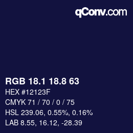Color code: RGB 18.1 18.8 63 | qconv.com
