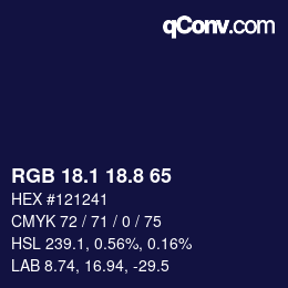 Color code: RGB 18.1 18.8 65 | qconv.com