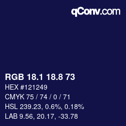 Color code: RGB 18.1 18.8 73 | qconv.com