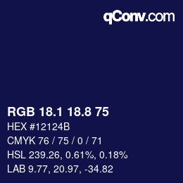 Color code: RGB 18.1 18.8 75 | qconv.com