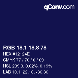 Color code: RGB 18.1 18.8 78 | qconv.com