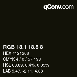 Color code: RGB 18.1 18.8 8 | qconv.com