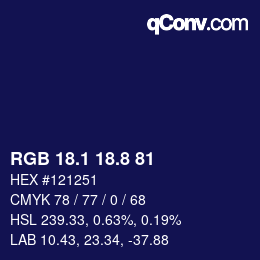 Color code: RGB 18.1 18.8 81 | qconv.com