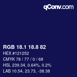 Color code: RGB 18.1 18.8 82 | qconv.com