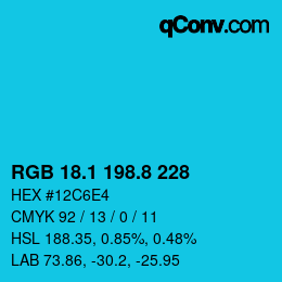カラーコード: RGB 18.1 198.8 228 | qconv.com