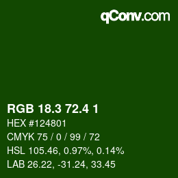 カラーコード: RGB 18.3 72.4 1 | qconv.com