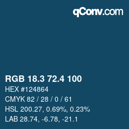 カラーコード: RGB 18.3 72.4 100 | qconv.com