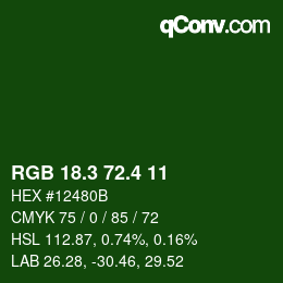 カラーコード: RGB 18.3 72.4 11 | qconv.com