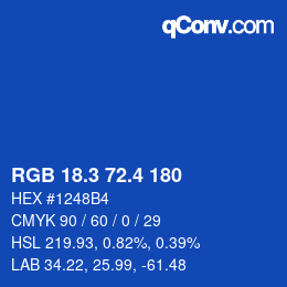カラーコード: RGB 18.3 72.4 180 | qconv.com