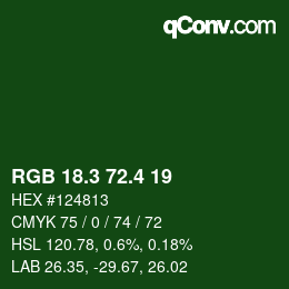カラーコード: RGB 18.3 72.4 19 | qconv.com