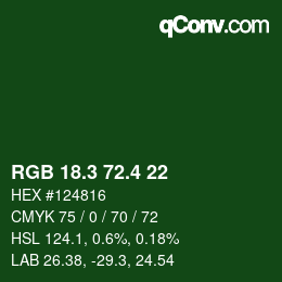 カラーコード: RGB 18.3 72.4 22 | qconv.com