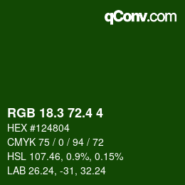 カラーコード: RGB 18.3 72.4 4 | qconv.com