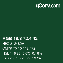 カラーコード: RGB 18.3 72.4 42 | qconv.com