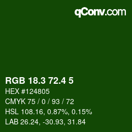 カラーコード: RGB 18.3 72.4 5 | qconv.com