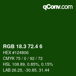 カラーコード: RGB 18.3 72.4 6 | qconv.com