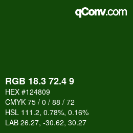 カラーコード: RGB 18.3 72.4 9 | qconv.com