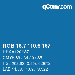 カラーコード: RGB 18.7 110.6 167 | qconv.com