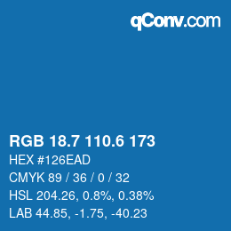 カラーコード: RGB 18.7 110.6 173 | qconv.com