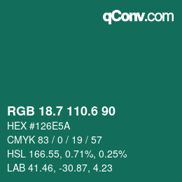 カラーコード: RGB 18.7 110.6 90 | qconv.com