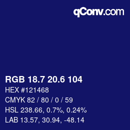 カラーコード: RGB 18.7 20.6 104 | qconv.com