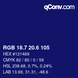 カラーコード: RGB 18.7 20.6 105 | qconv.com