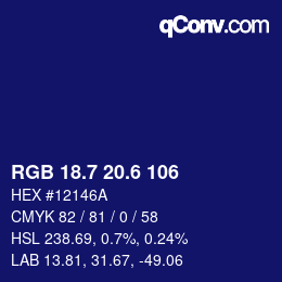 カラーコード: RGB 18.7 20.6 106 | qconv.com