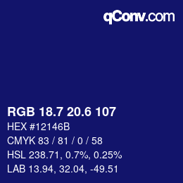 カラーコード: RGB 18.7 20.6 107 | qconv.com