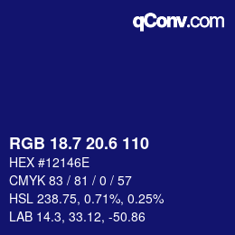 カラーコード: RGB 18.7 20.6 110 | qconv.com