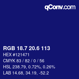 カラーコード: RGB 18.7 20.6 113 | qconv.com