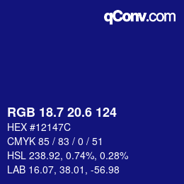 カラーコード: RGB 18.7 20.6 124 | qconv.com
