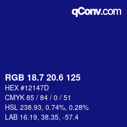 カラーコード: RGB 18.7 20.6 125 | qconv.com