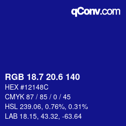 カラーコード: RGB 18.7 20.6 140 | qconv.com