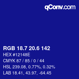 カラーコード: RGB 18.7 20.6 142 | qconv.com
