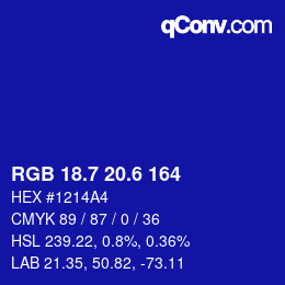 カラーコード: RGB 18.7 20.6 164 | qconv.com