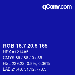 カラーコード: RGB 18.7 20.6 165 | qconv.com