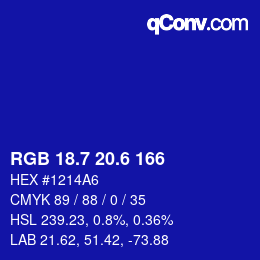 カラーコード: RGB 18.7 20.6 166 | qconv.com
