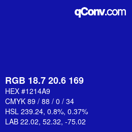 カラーコード: RGB 18.7 20.6 169 | qconv.com